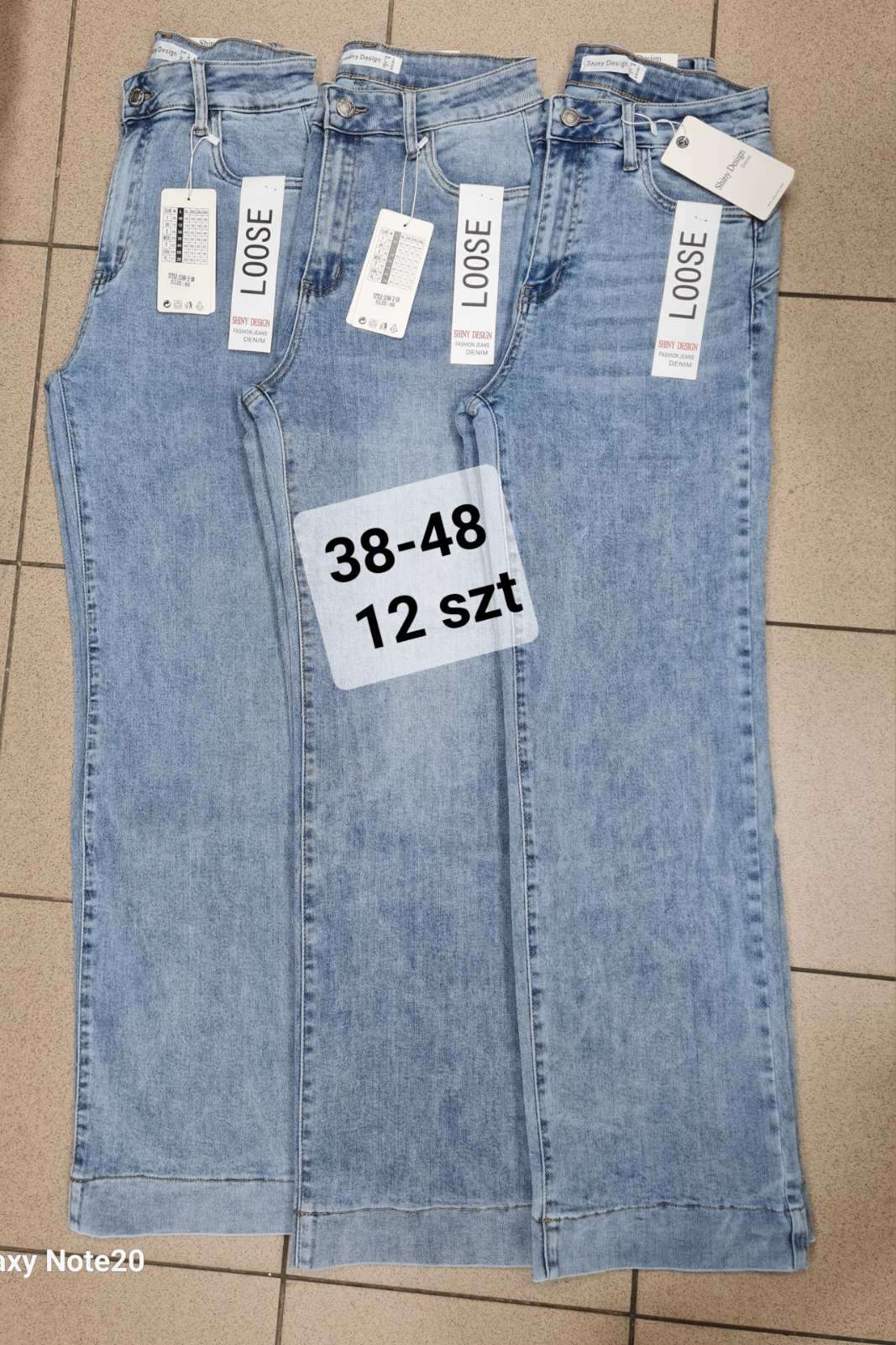 Jeansy  damskie, Size 38-48, paczka  12szt ,1kolor