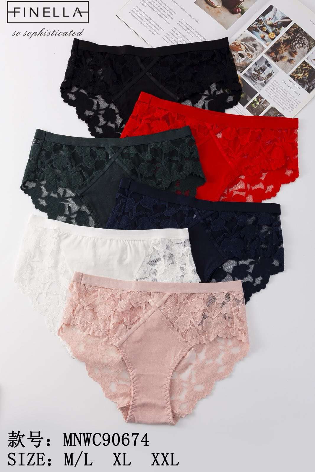 Majtki damskie,size m/l-2xl, paczka 24szt ,mix kolor