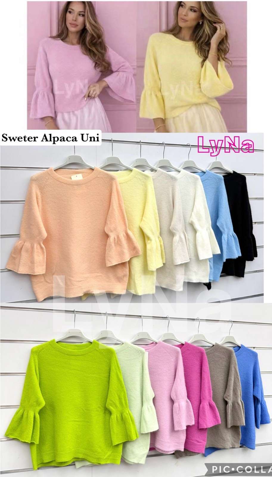 Swetry  Damskie wloska  , Size uni, paczka  6szt ,mix kolor