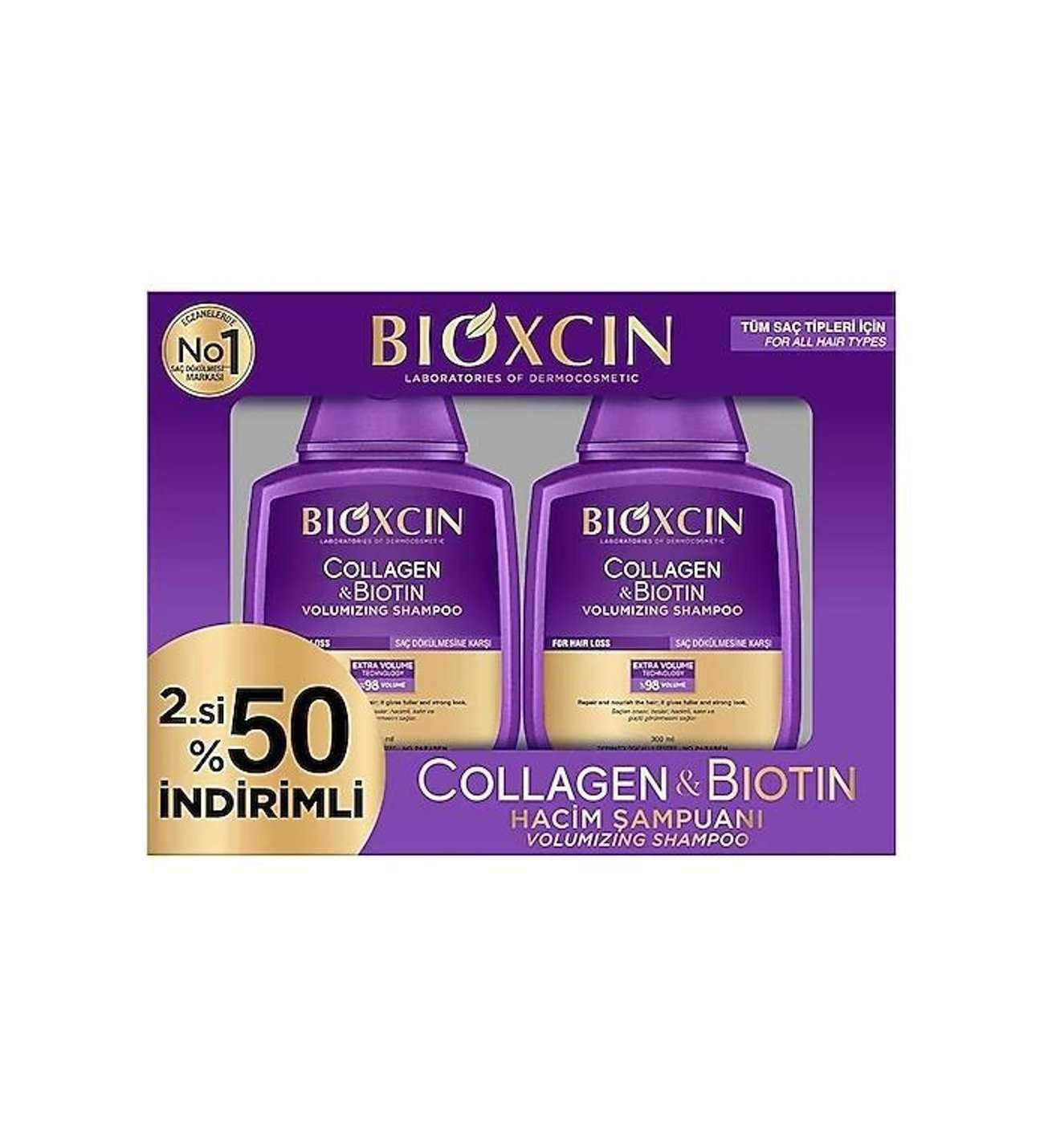 Zestaw Bioxcin Keratin & Argan – Szampon regenerująco – nawilżający 2 x 300 ml, (12szt/Paczka )