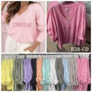 Bluzki  Damskie wloska  , Size uni, paczka  6szt ,mix kolor