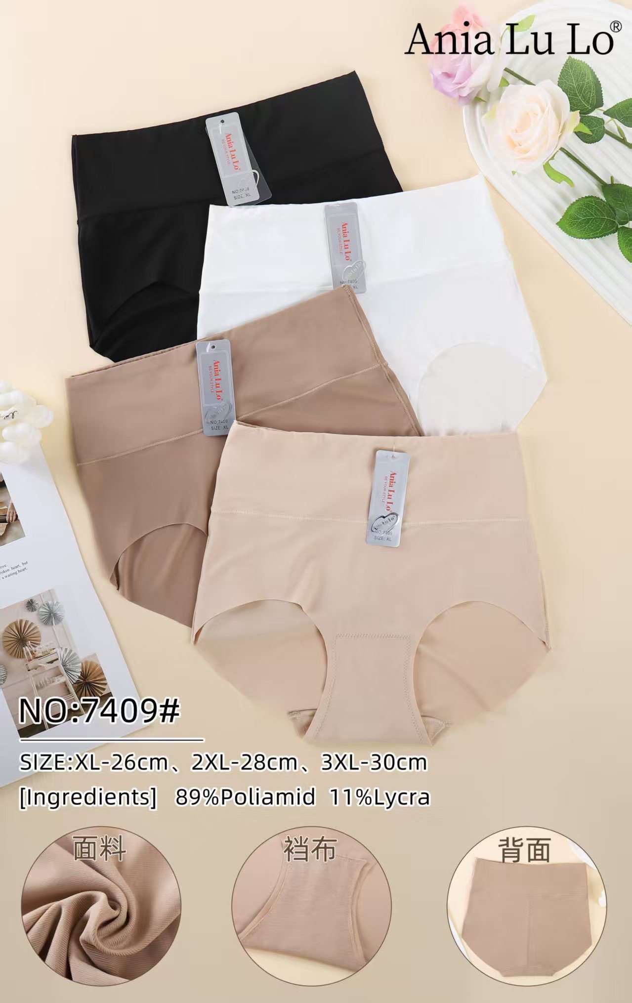 Majtki Damskie , Size xl-3xl, paczka24szt ,Mix kolor