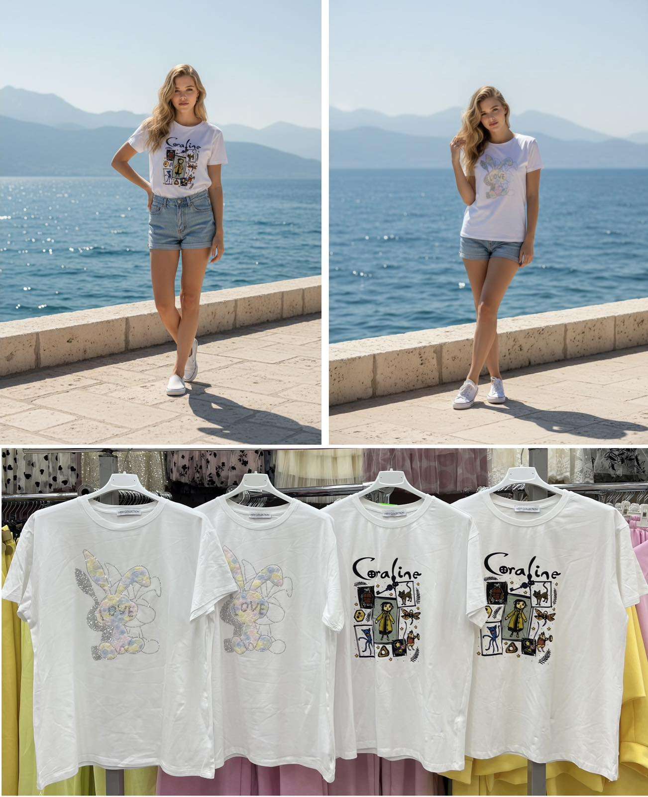 Bluzki Damskie wloska  , Size uni, paczka  6szt ,mix kolor