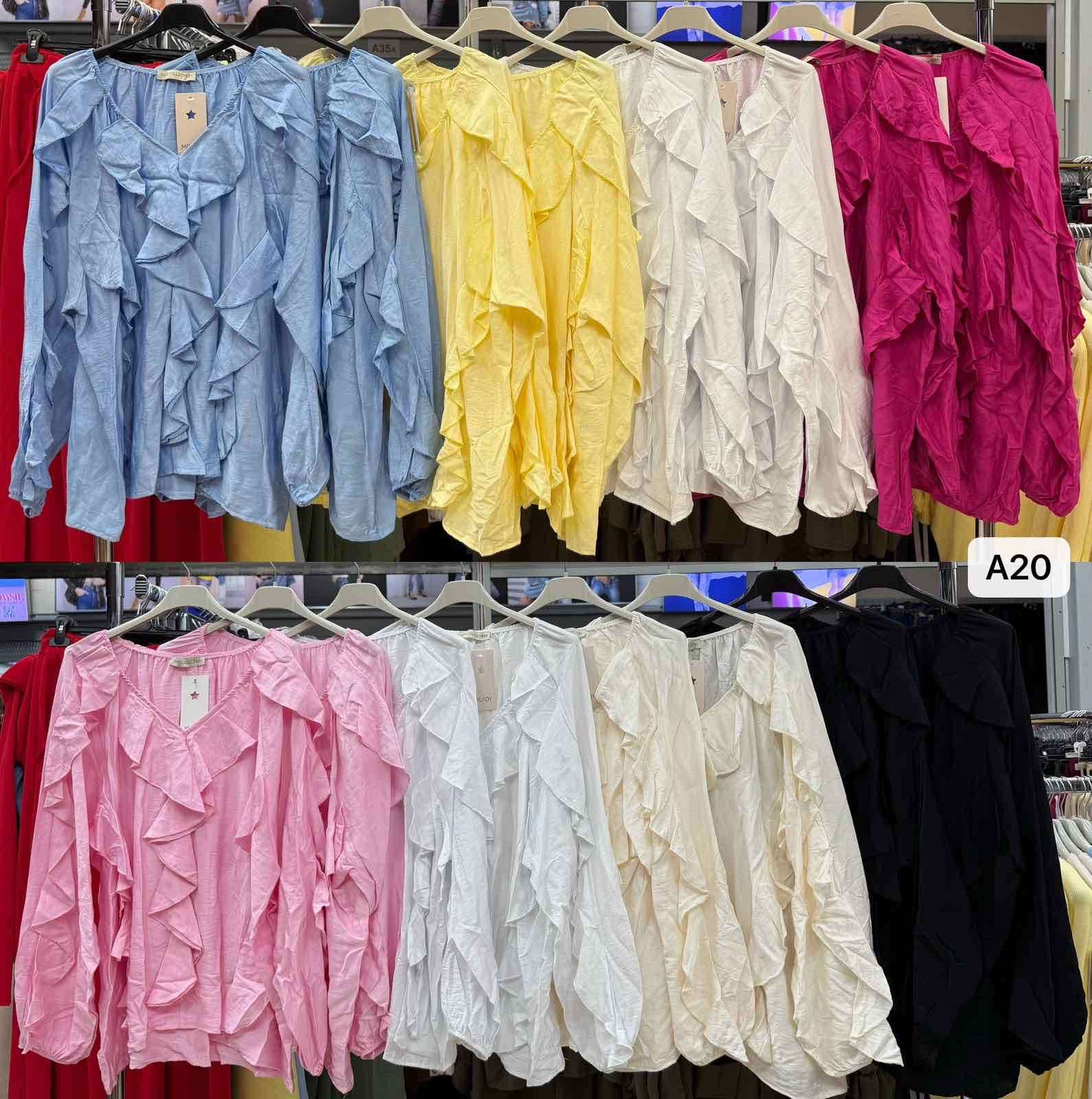 Bluzki Damskie wloska  , Size uni, paczka  6szt ,mix kolor