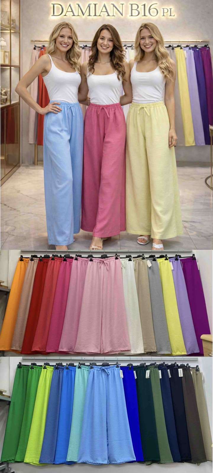 Spodnie  Damskie wloska  , Size uni, paczka  6szt ,mix kolor