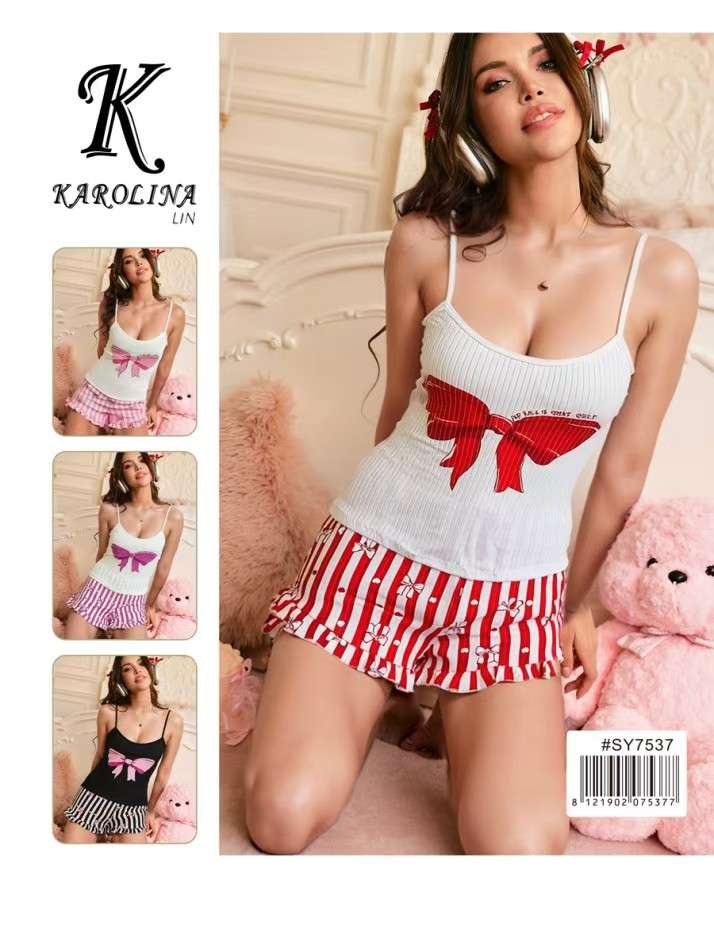 Piżamy Damskie ,  paczka 12szt ,mix kolor