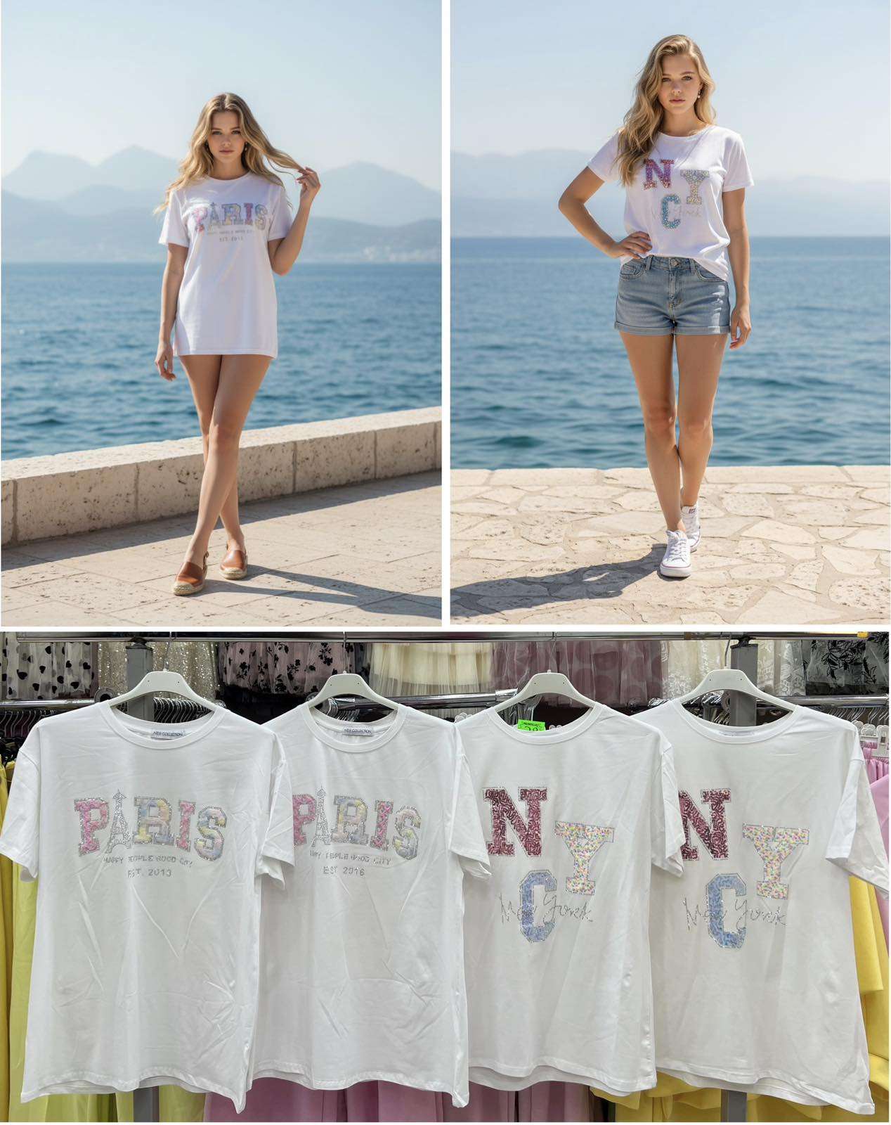 Bluzki Damskie wloska  , Size uni, paczka  6szt ,mix kolor