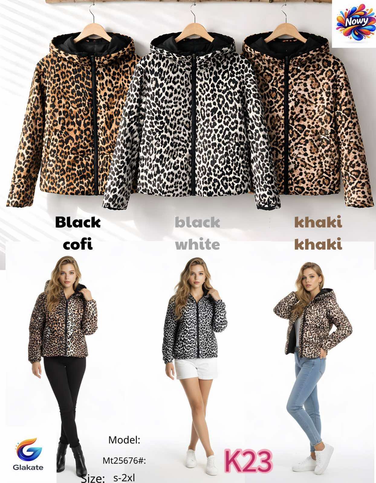 Kurtki Damskie wloska  , Size s-2xl, paczka 5szt ,1kolor