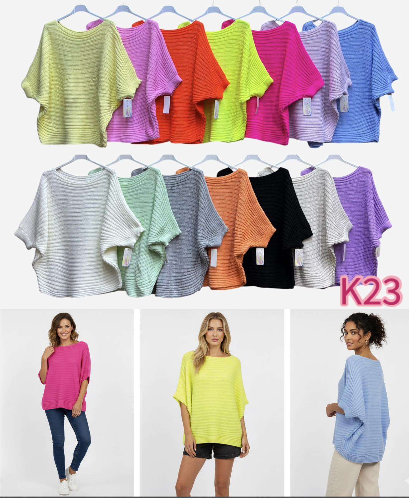 Swetry Damskie wloska  , Size uni, paczka 6szt ,mix kolor