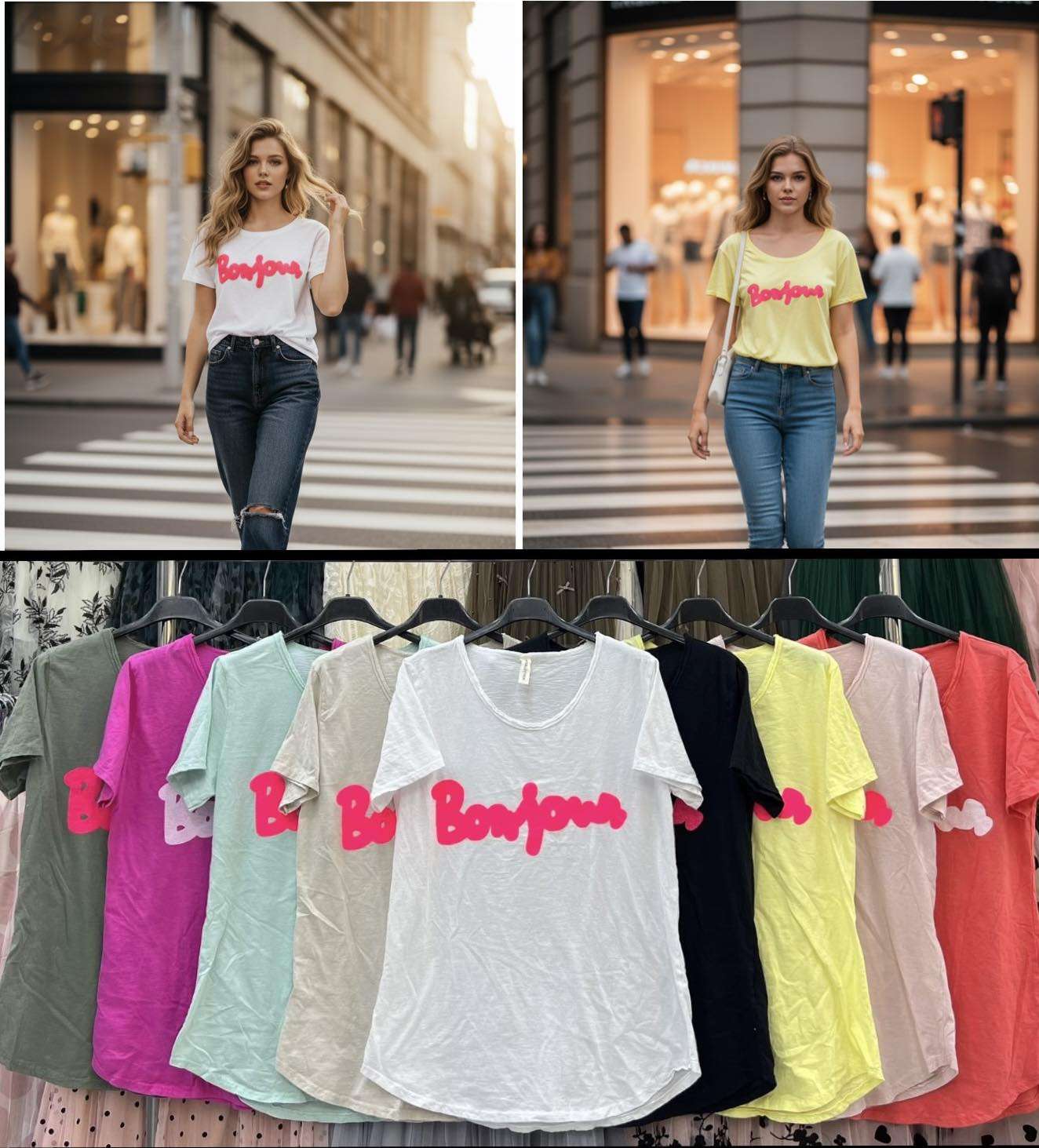 Bluzki Damskie wloska  , Size uni, paczka  6szt ,mix kolor