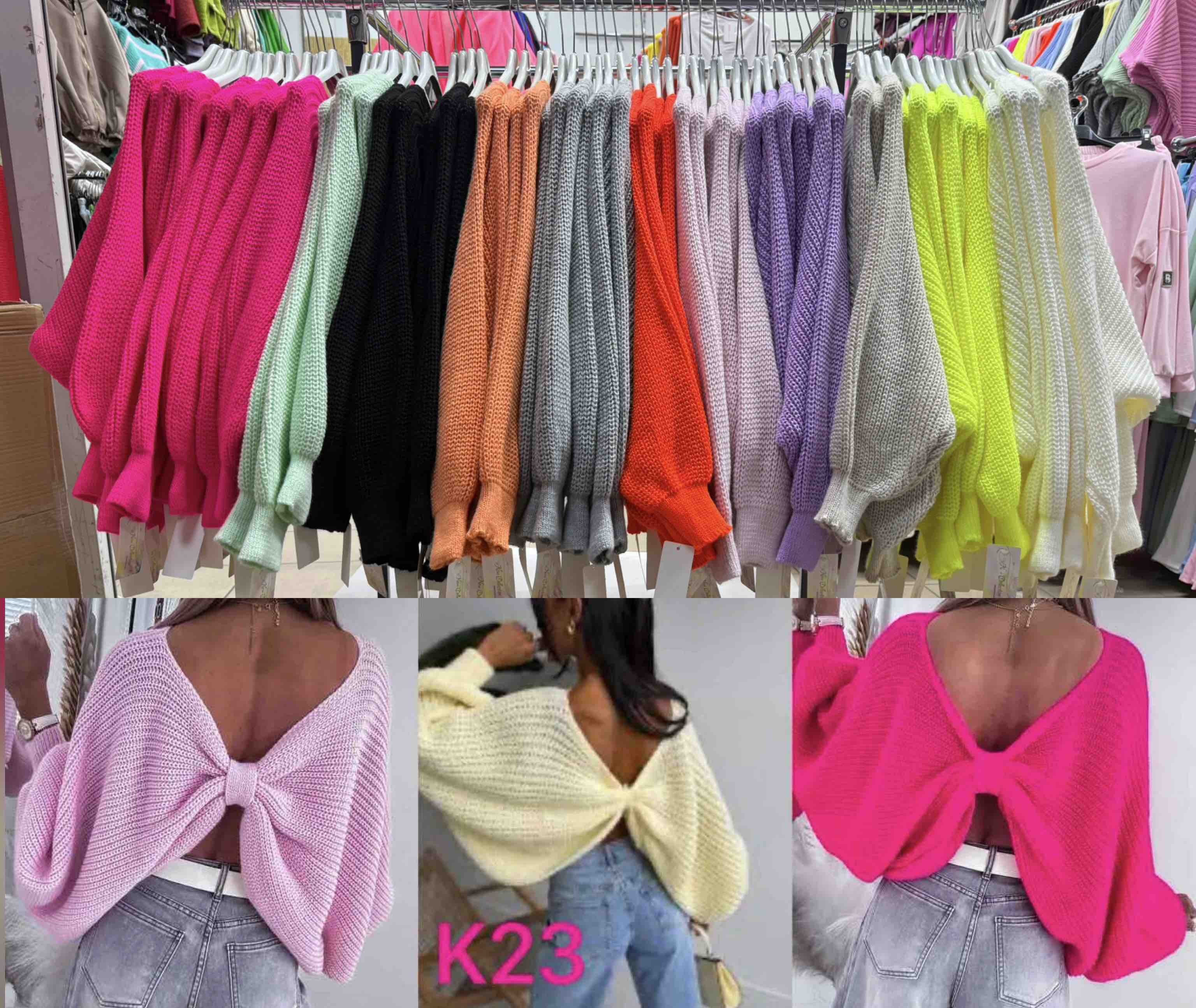 Swetry Damskie wloska  , Size uni, paczka 6szt ,mix kolor