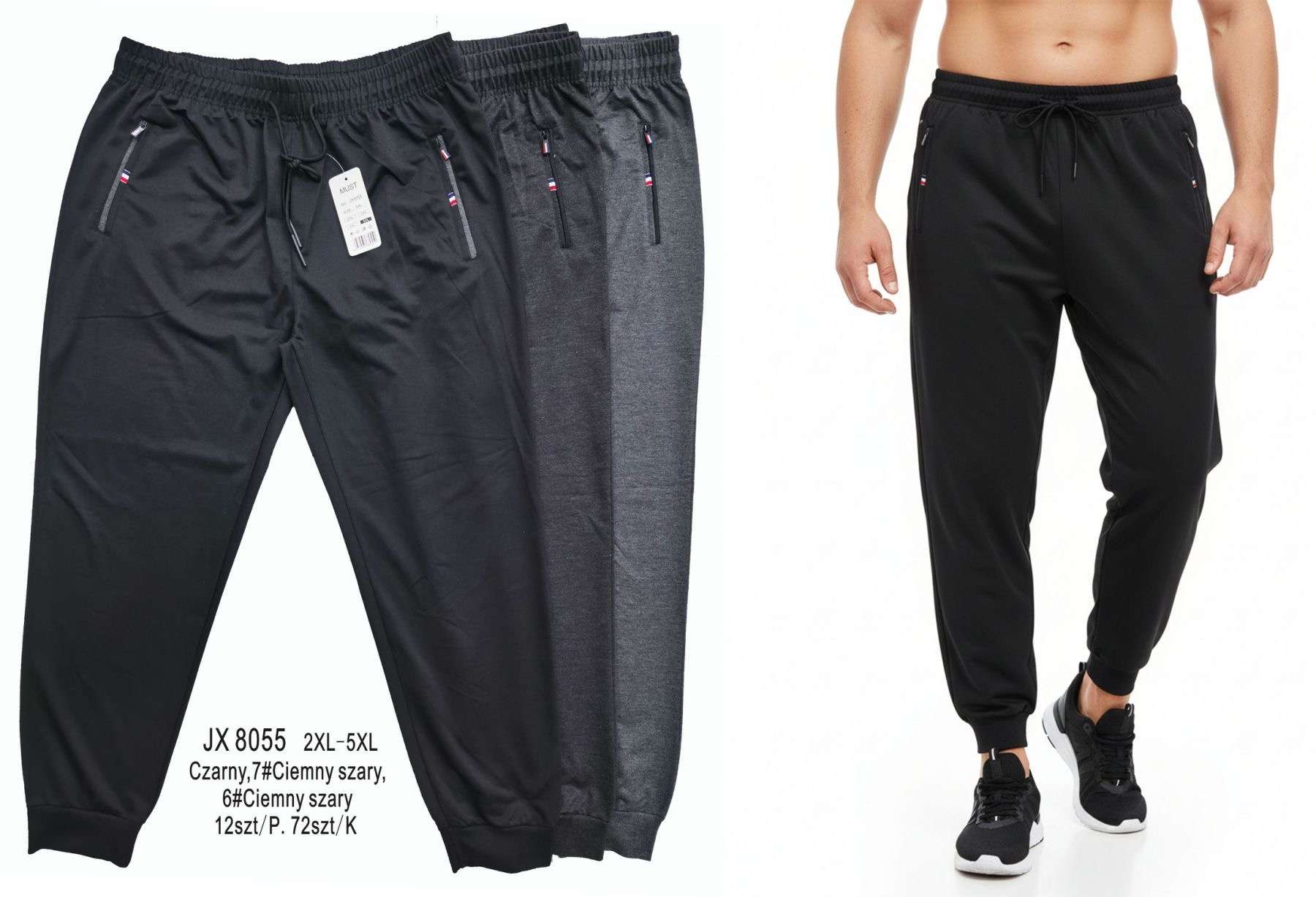 Spodnie MĘSKA, Size 2xl -5xl, paczka 12szt ,mix kolor