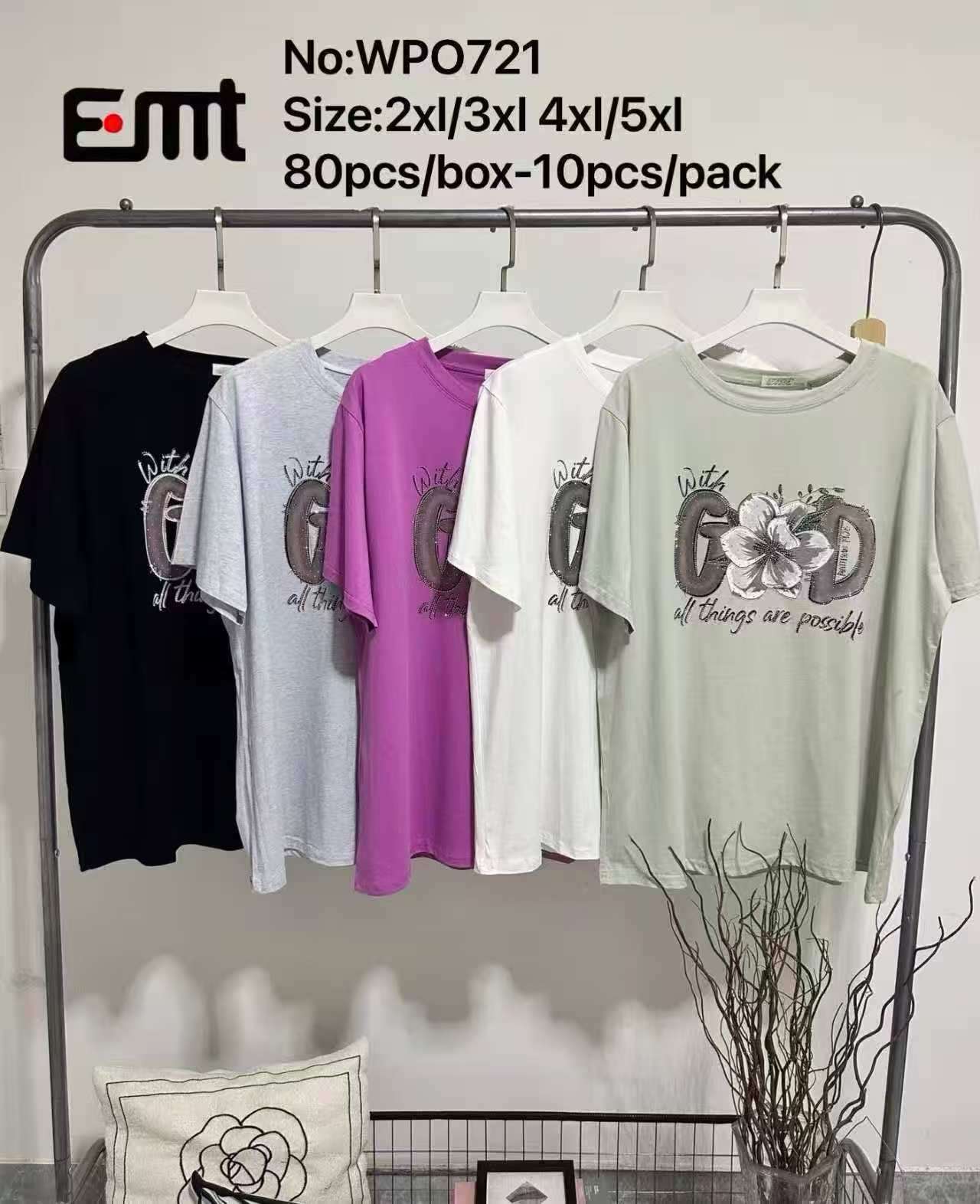 Bluzki Damskie , Size 2/3xl-4/5xl, paczka 10szt ,mix kolor