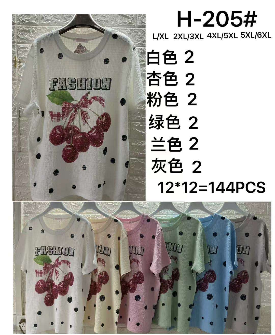 Bluzki Damskie , Size l/xl-5/6xl, paczka 12szt ,mix kolor