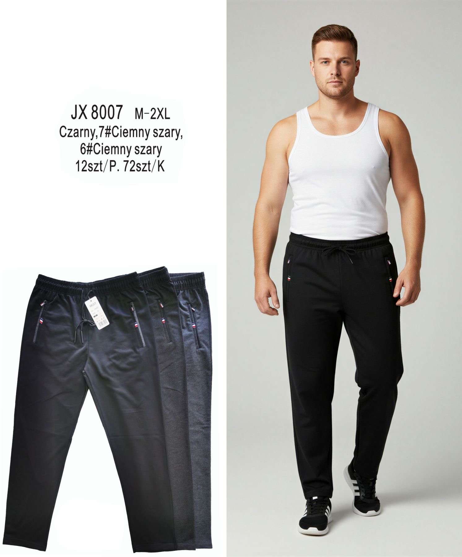 Spodnie MĘSKA, Size m-2xl, paczka 12szt ,mix kolor