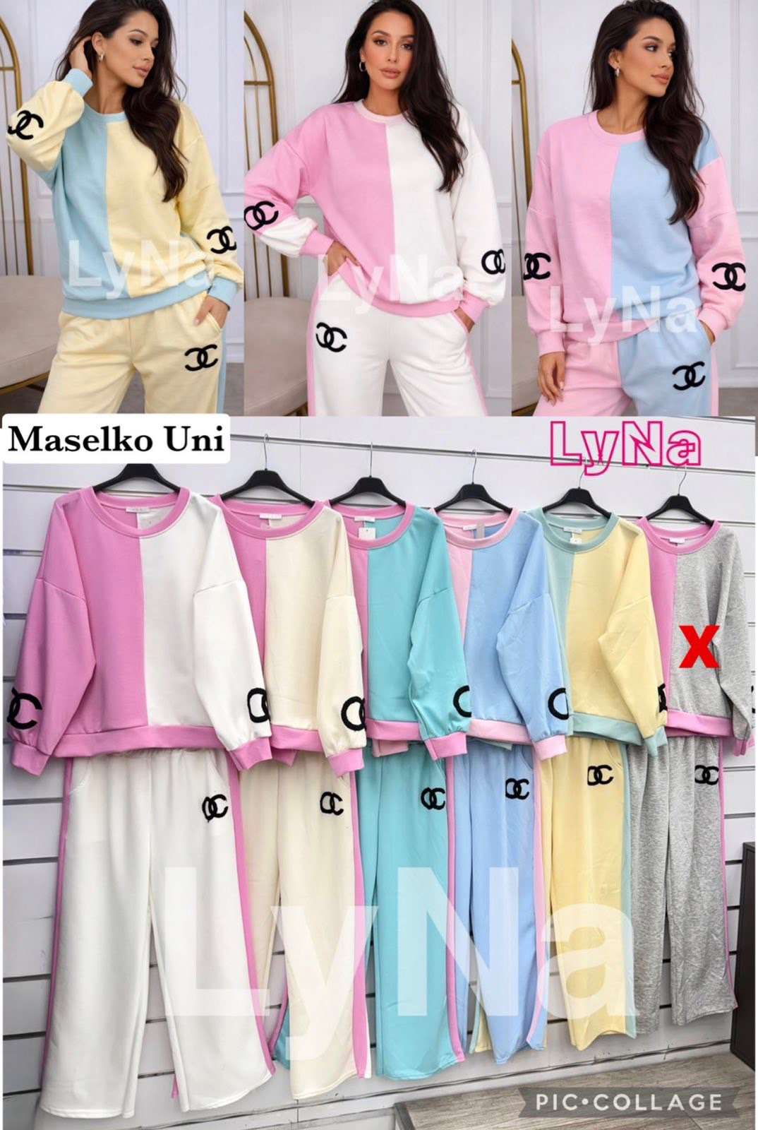 Komplety Damskie wloska  , Size uni, paczka  6szt ,mix kolor