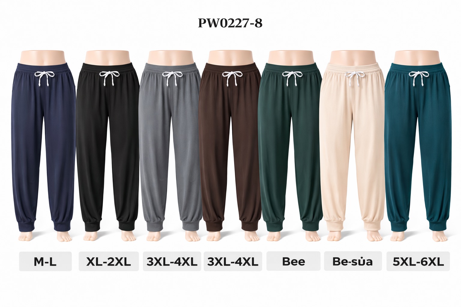 Spodnie DAMSKIE , size m/l-5xl/6xl, paczka 12szt , mix kolor