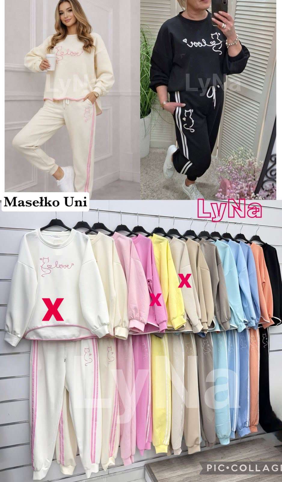 Komplety Damskie wloska  , Size uni, paczka  6szt ,mix kolor