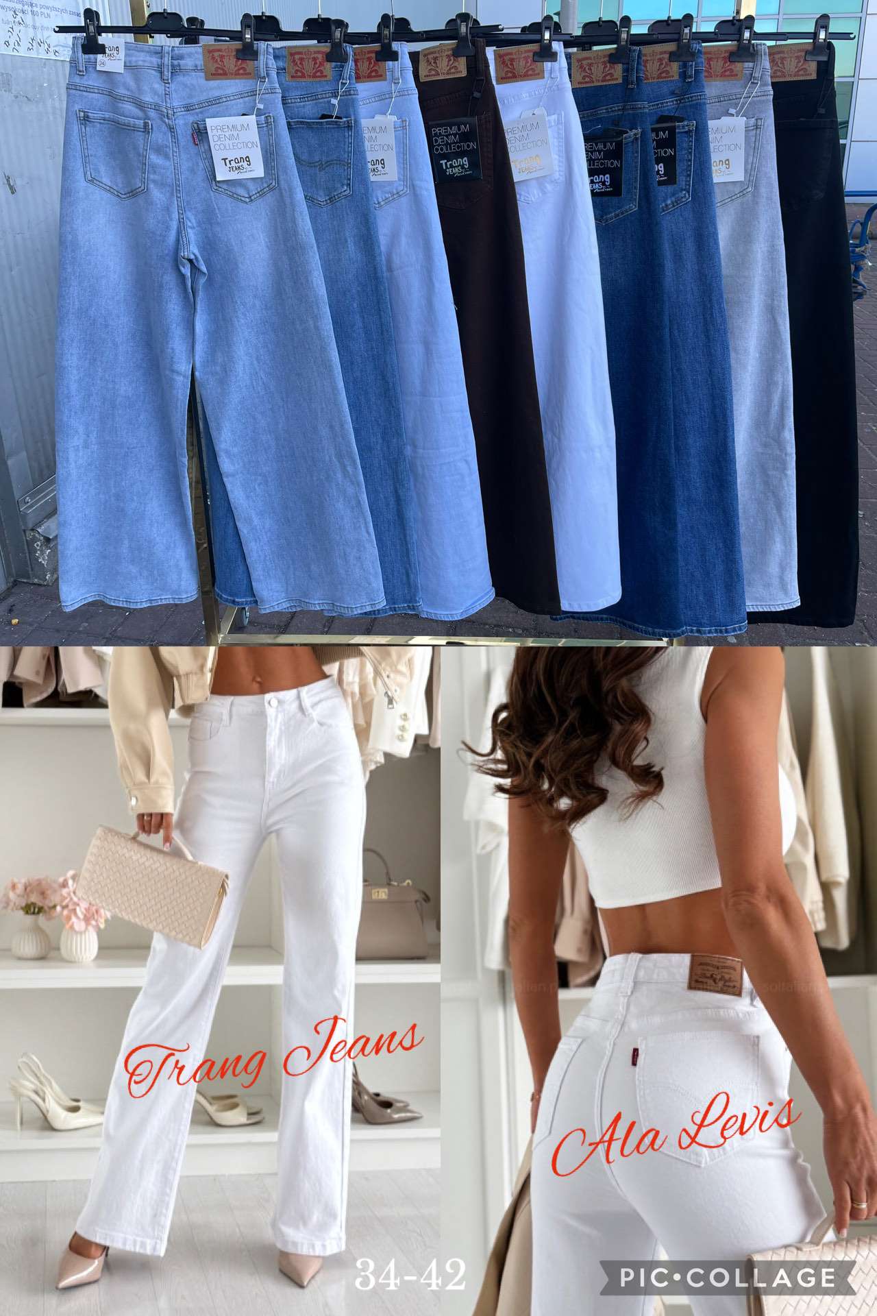 Jeansy Damskie , Size 34-42 , paczka  10szt ,1 kolor