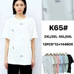 Bluzki Damskie , Size 2/3-4/5xl, paczka 12szt ,mix kolor