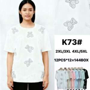 Bluzki Damskie , Size 2/3-4/5xl, paczka 12szt ,mix kolor