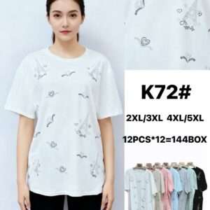 Bluzki Damskie , Size 2/3-4/5xl, paczka 12szt ,mix kolor