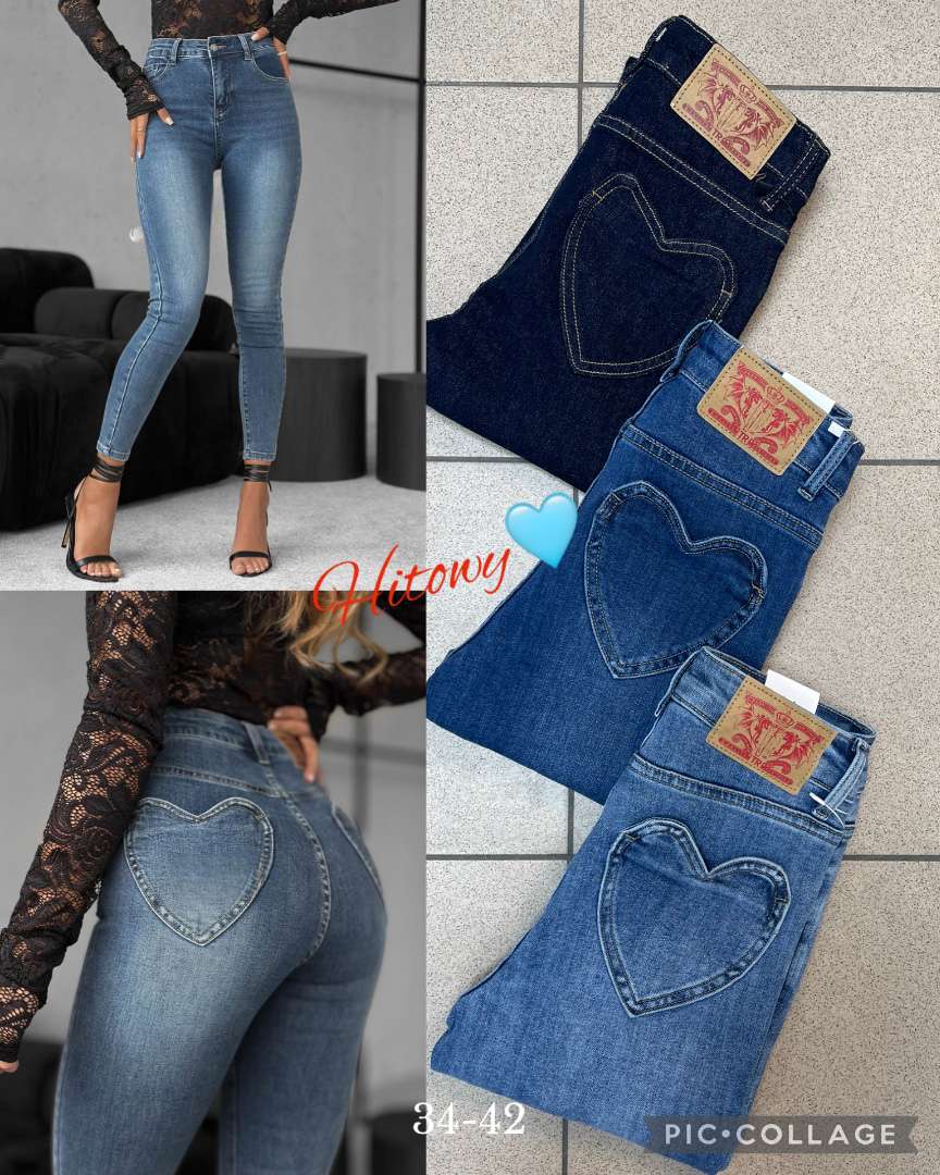Jeansy Damskie , Size 34-42 , paczka  10szt ,1 kolor