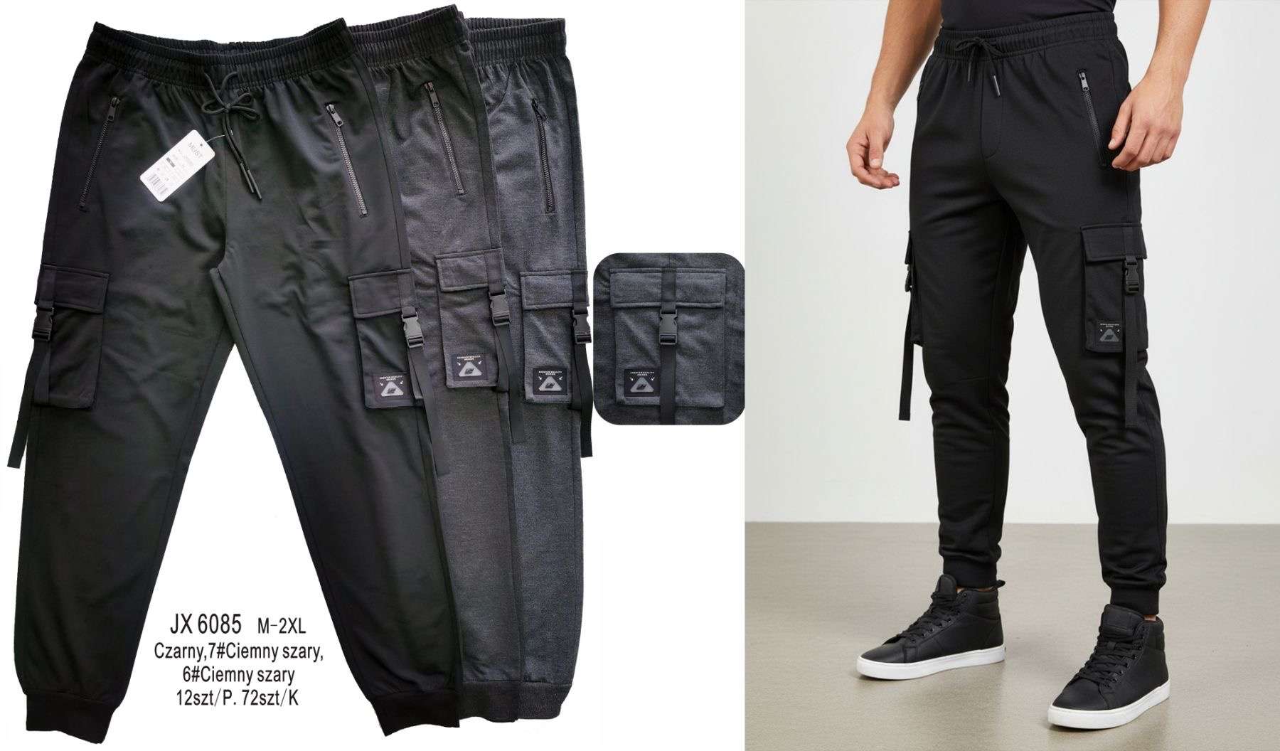 Spodnie MĘSKA, Size m-2xl, paczka 12szt ,mix kolor