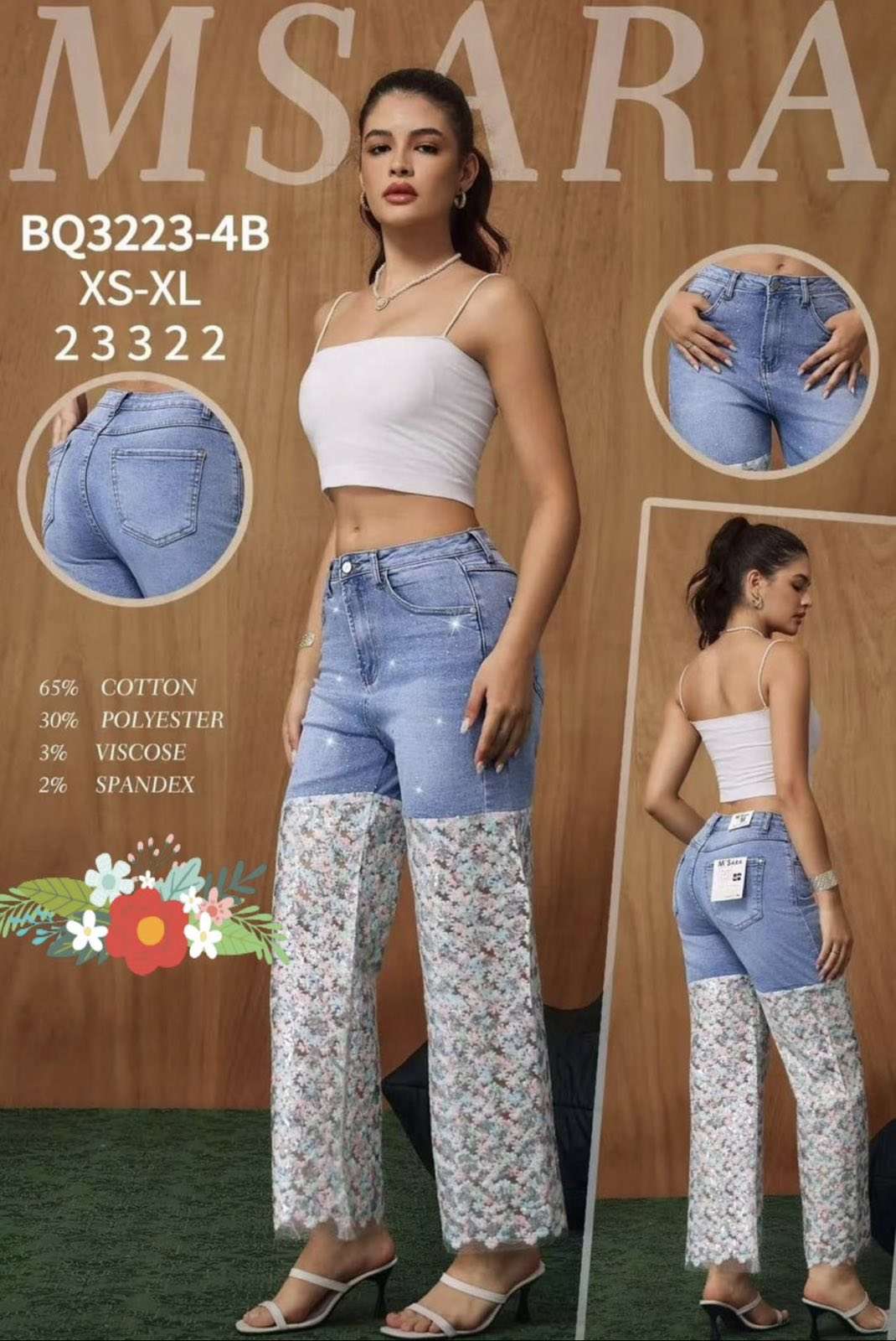 Jeansy Damskie , Size xs-xl , paczka  12szt ,1 kolor