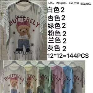 Bluzki Damskie , Size l/xl-5/6xl, paczka 12szt ,mix kolor