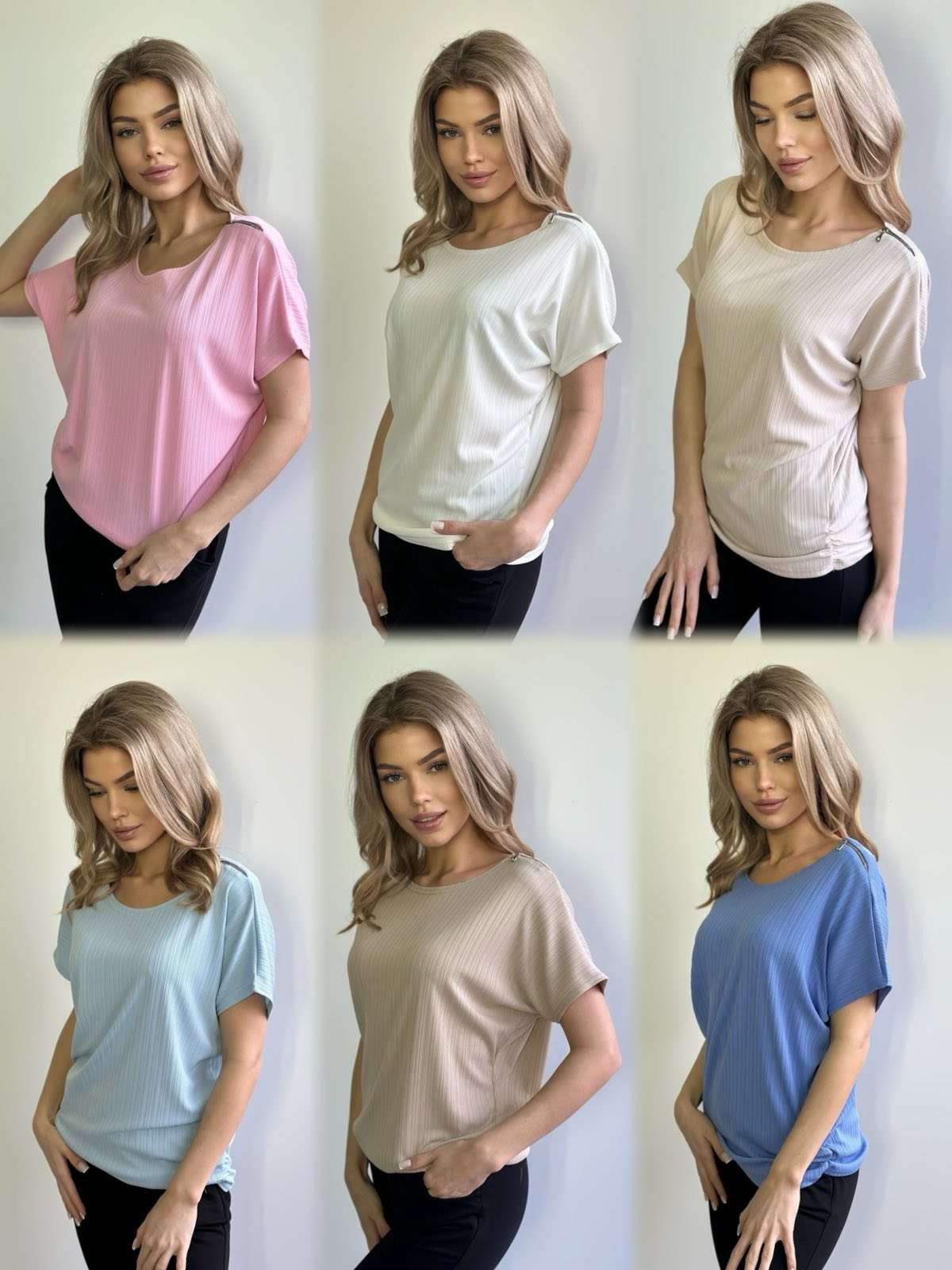 Bluzki Damskie , Size 44-50, paczka 5szt ,1kolor