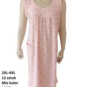 Koszule nocne DAMSKA , Size 2-4xl, paczka 12szt ,mix kolor