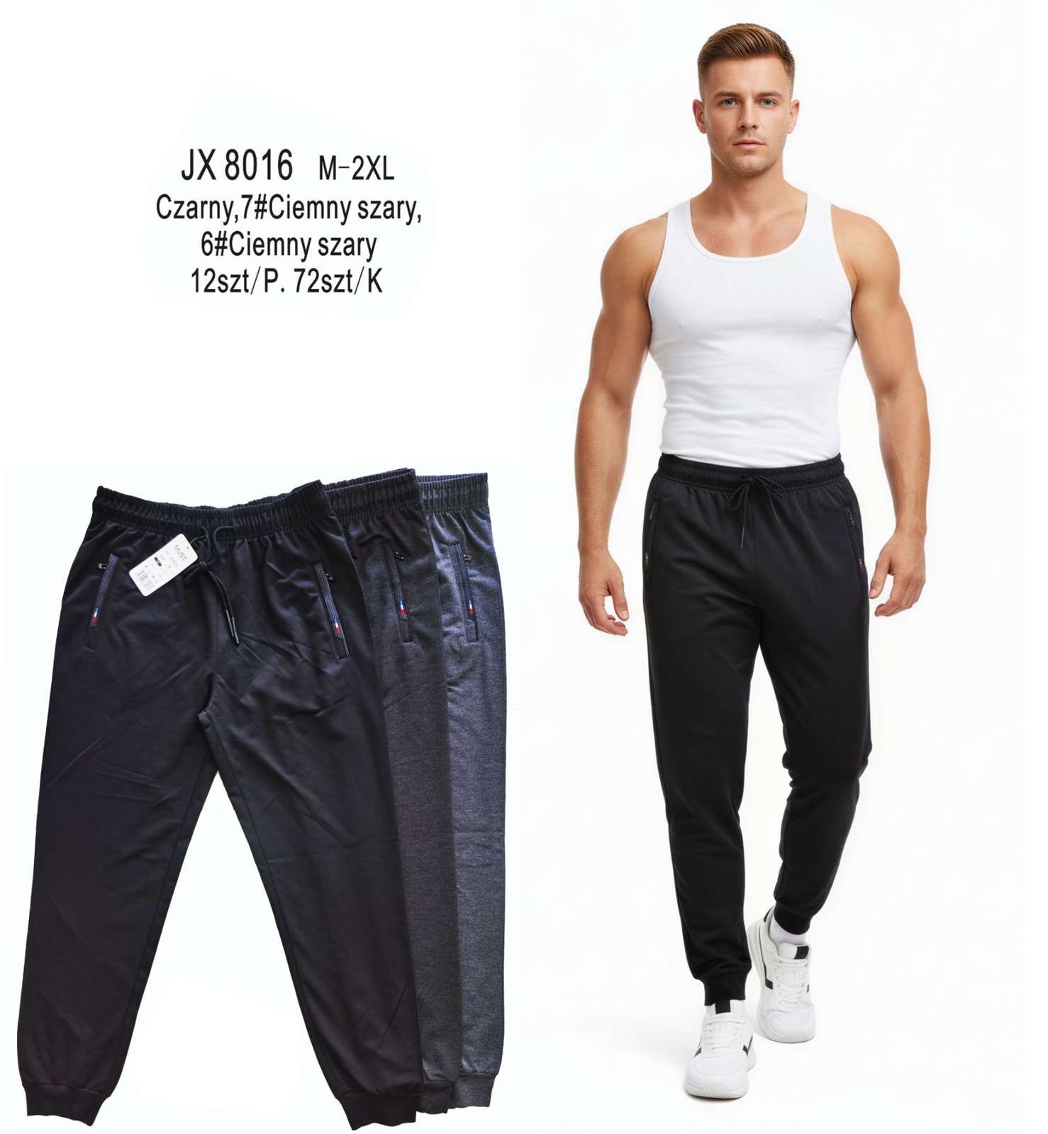 Spodnie MĘSKA, Size m-2xl, paczka 12szt ,mix kolor