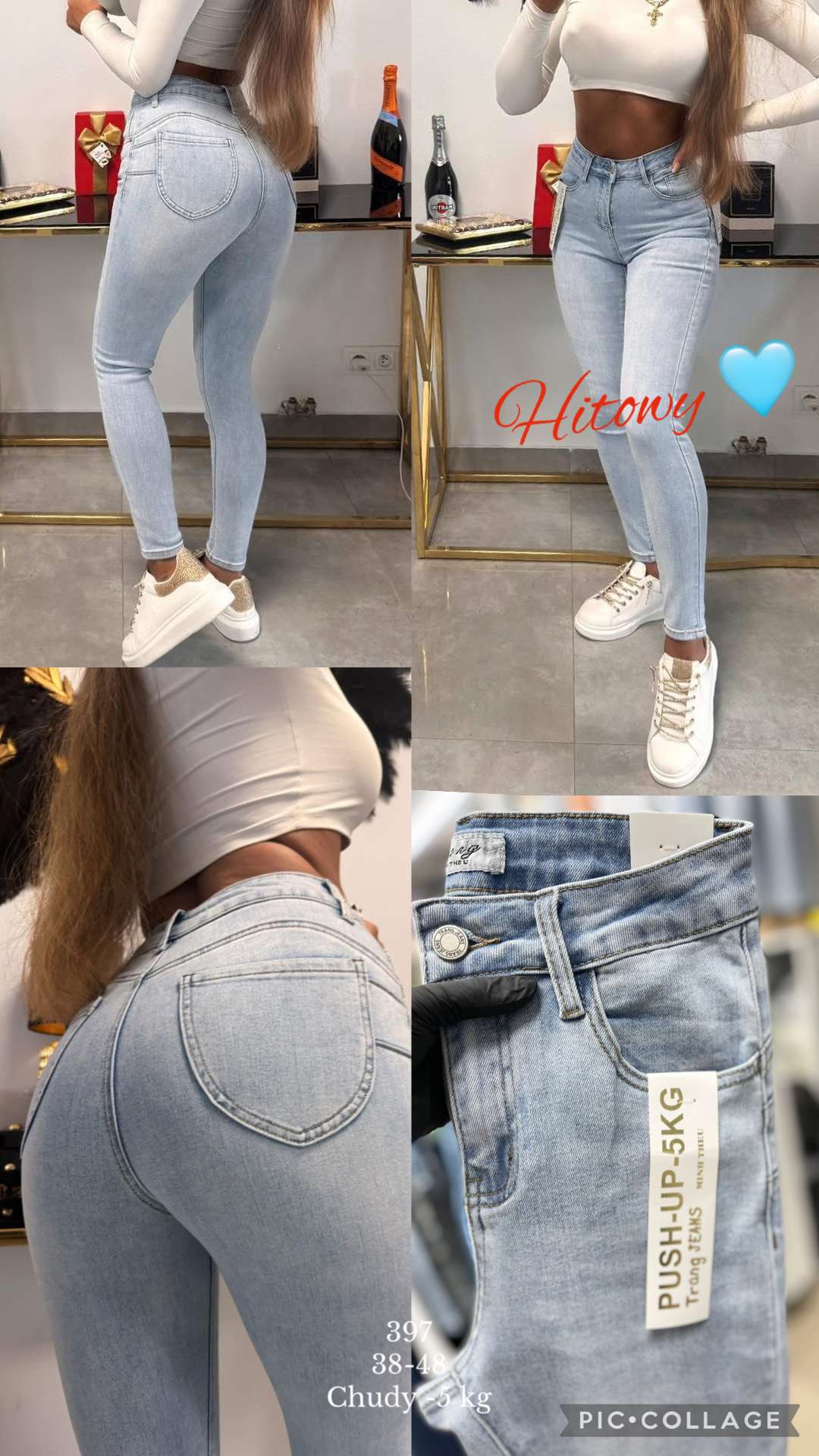 Jeansy Damskie , Size 38-48, paczka  12szt ,1 kolor