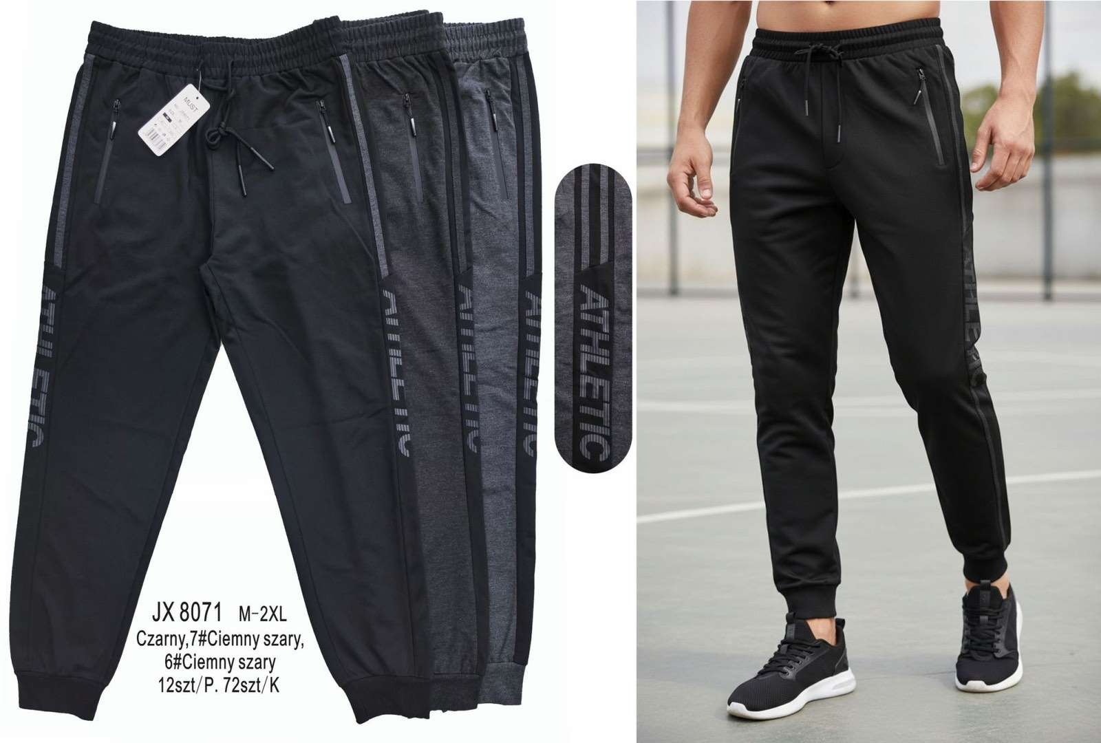 Spodnie MĘSKA, Size m-2xl, paczka 12szt ,mix kolor