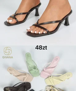 Klapki na obcasie Damskie (36-41, 12par)