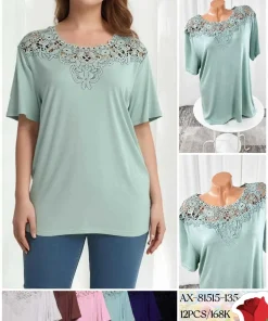 Bluzki Damskie, Size 2xl-5xl, paczka 12szt, mix kolor