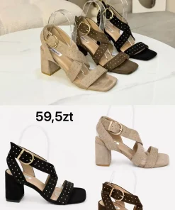 Sandaly na Obcasie DAMSKIE (36-41, 12par)