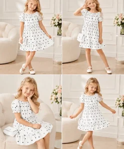 Sukienki DZIECIĘCA, Size 4-14 lat,paczka 6szt ,1 kolor