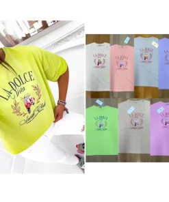 Bluzki Damskie wloskie, Size uni ,paczka 6szt,mix kolor