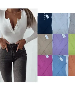 Bluzki Damskie wloskie, Size uni ,paczka 6szt,mix kolor