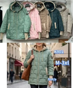 Kurtki Damskie,size m-3xl,paczka 5szt, 1kolor