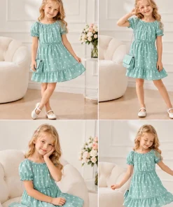 Sukienki DZIECIĘCA, Size 4-14 lat,paczka 6szt ,1 kolor