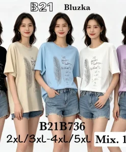 Bluzki damskie,size 2/3-4/5xl, paczka 10szt, mix kolor