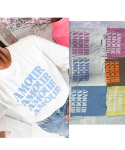 Bluzki Damskie wloskie, Size uni ,paczka 6szt,mix kolor