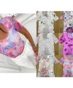 Bluzki Damskie wloskie, Size uni ,paczka 6szt,mix kolor