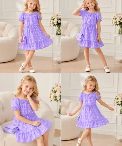 Sukienki DZIECIĘCA, Size 4-14 lat,paczka 6szt ,1 kolor