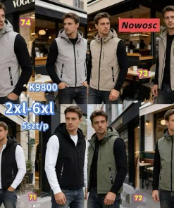 Kamizelki MĘSKA ,size 2-6xl,paczka 5szt, 1kolor