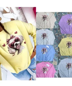 Bluzy Damskie wloskie, Size uni ,paczka 6szt,mix kolor
