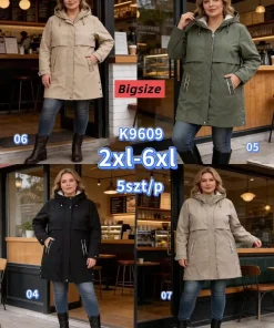 Kurtki Damskie,size 2-6xl,paczka 5szt, 1kolor